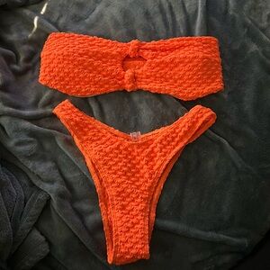 Orange Bandeau bikini